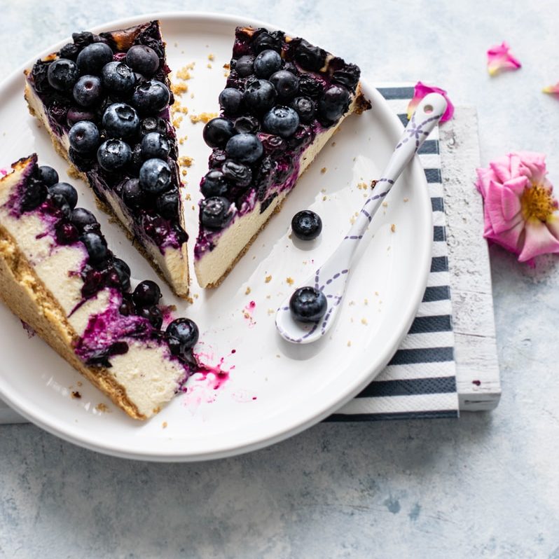 blueberry cake on plate